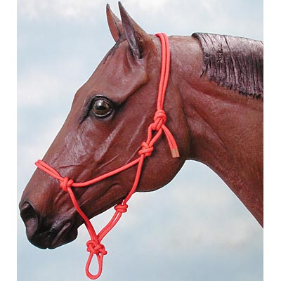 Tough1 Miniature Poly Rope Adjustable Halter - Red  