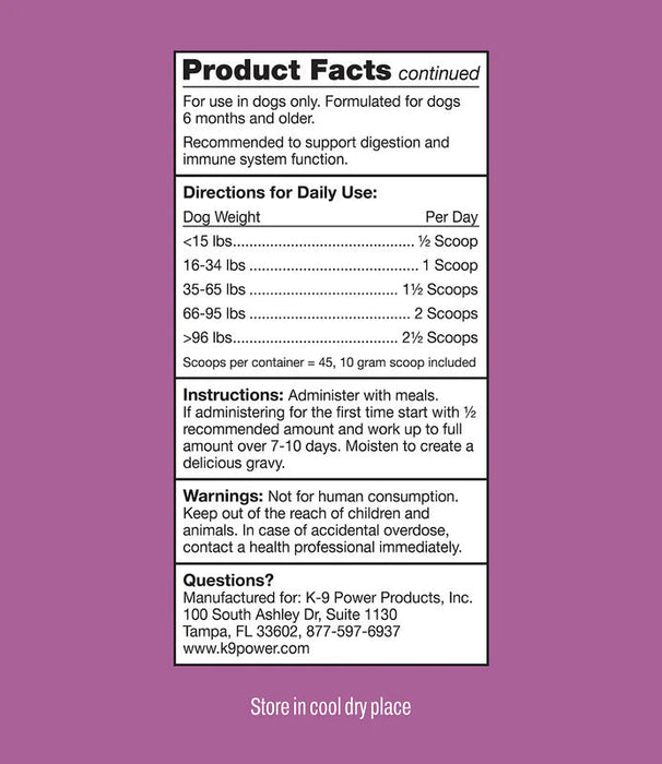 K9 Power Digest Forte Digestion & Immune Formula for Dogs - OG11 - 8