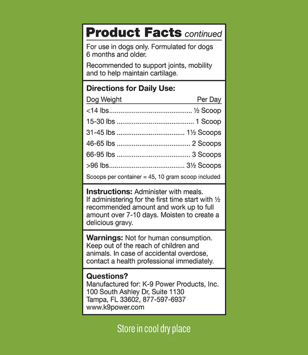 K9 Power Joint Strong Joint Support Formula for Dogs - OGCB - 8
