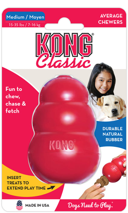 KONG Classic Dog Toy - Med. Red Kong, 3.5"  