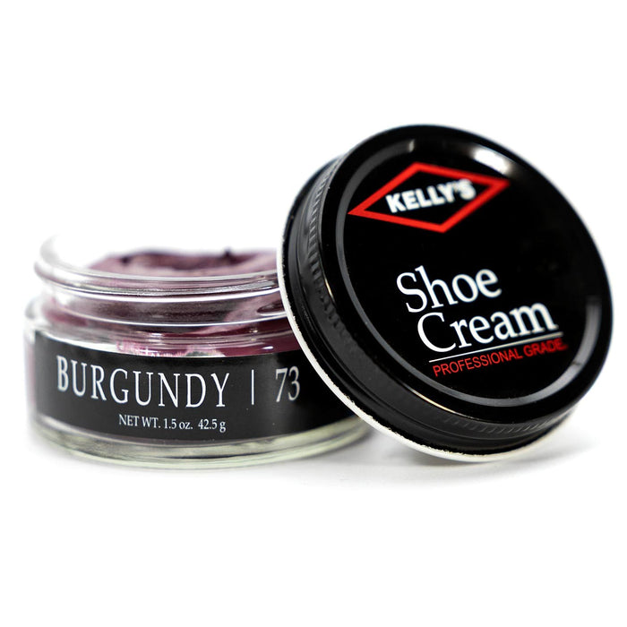 Kelly's Leather Shoe Cream – Recolors, Conditions, and Polishes Shoes & Boots - F1UN - Burgandy - 1.5 oz - 4
