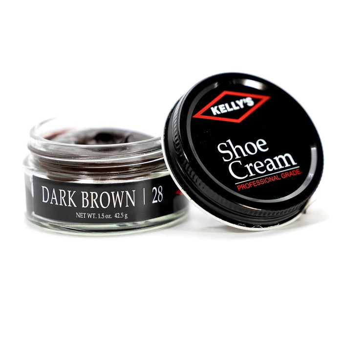 Kelly's Leather Shoe Cream – Recolors, Conditions, and Polishes Shoes & Boots - F1UQ - Dark Brown - 1.5 oz - 10