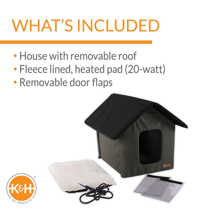 K&H Outdoor Heated Cat House - Jeffers - Animal & Pet Supplies > Pet Heating Pads