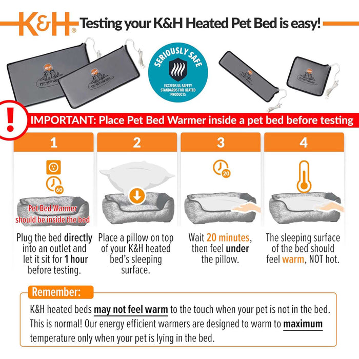K&H Pet Bed Warmer – Indoor Heated Pad for Cats & Dogs, Thermostatically Controlled, Energy - Efficient, Safe for Arthritis & Comfort - Jeffers - Animal & Pet Supplies > Pet Heating Pads