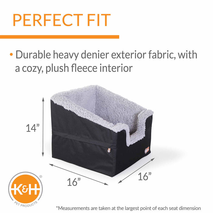 K&H Pet Products Bucket Booster Pet Seat, Rectangle, Knockdown - PCFK - Black/Gray - Small - 9