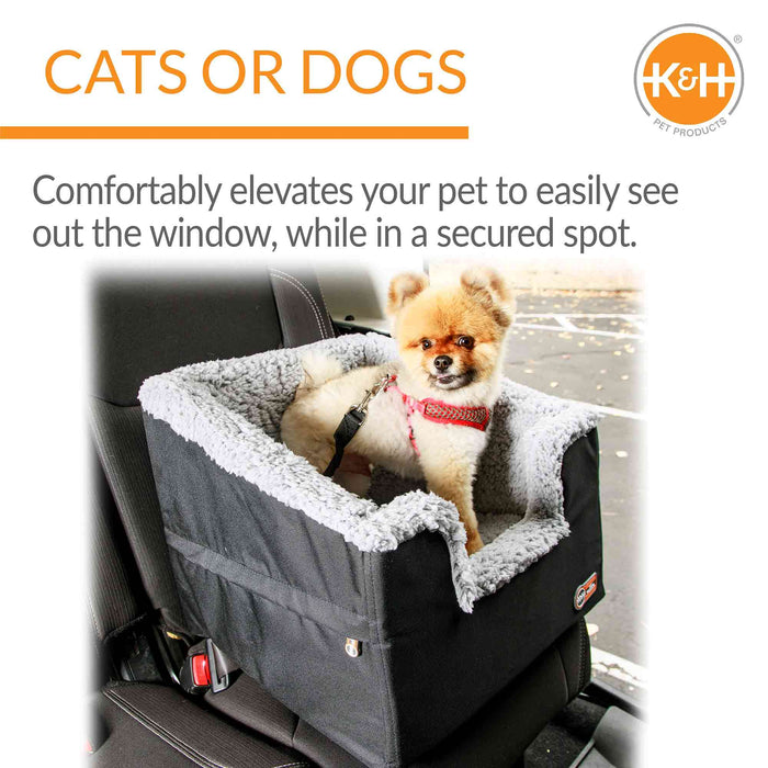 K&H Pet Products Bucket Booster Pet Seat, Rectangle, Knockdown - PCFK - Black/Gray - Small - 10