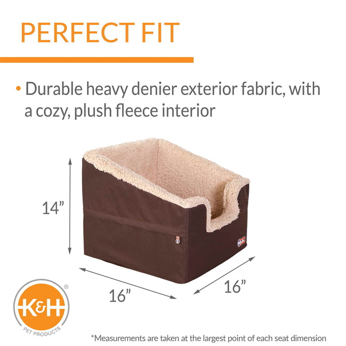 K&H Pet Products Bucket Booster Pet Seat, Rectangle, Knockdown - PCFM - Chocolate/Tan - Small - 22