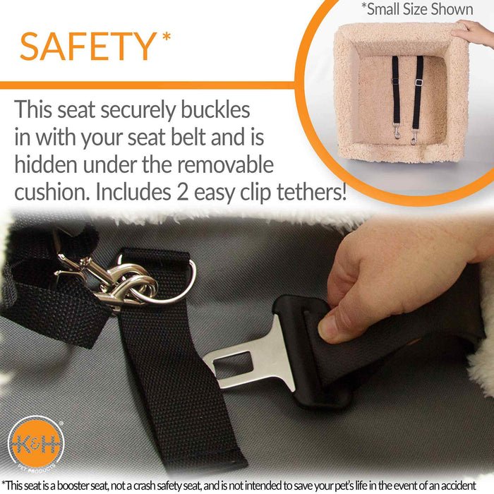 K&H Pet Products Bucket Booster Pet Seat, Rectangle, Knockdown - PCFM - Chocolate/Tan - Small - 25