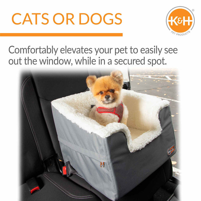 K&H Pet Products Bucket Booster Pet Seat, Rectangle, Knockdown - PCFP - Gray/Oatmeal - Small - 37