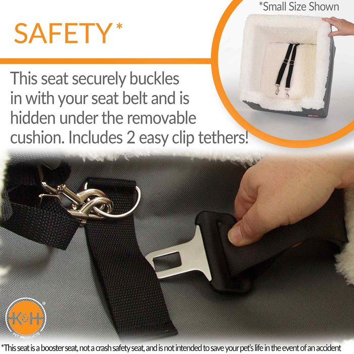 K&H Pet Products Bucket Booster Pet Seat, Rectangle, Knockdown - PCFP - Gray/Oatmeal - Small - 39