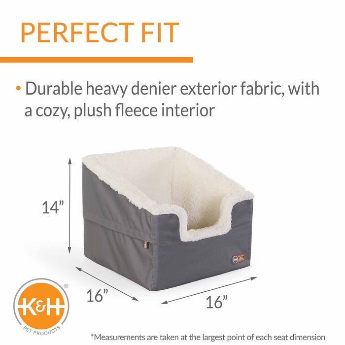 K&H Pet Products Bucket Booster Pet Seat, Rectangle, Knockdown - PCFP - Gray/Oatmeal - Small - 36
