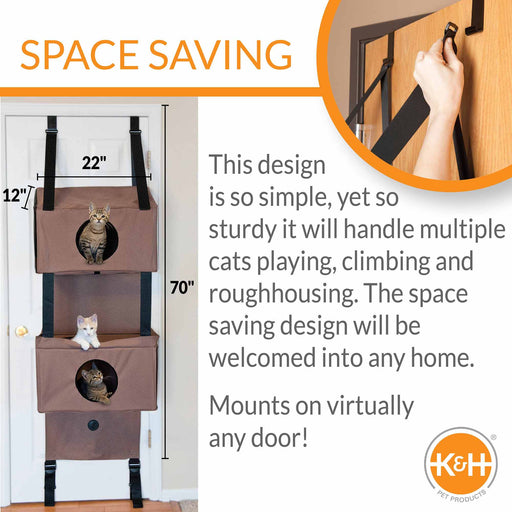 K&H Pet Products Hangin' Feline Funhouse Cat Furniture, Tan, Small, 70" X 22" X 12" - PCFZ - Tan - Small - 2