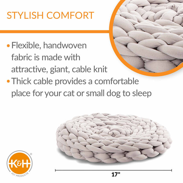 K&H Pet Products Knitted Pet Bed, 17" - PCG3 - Gray - 17" X 4" - 3