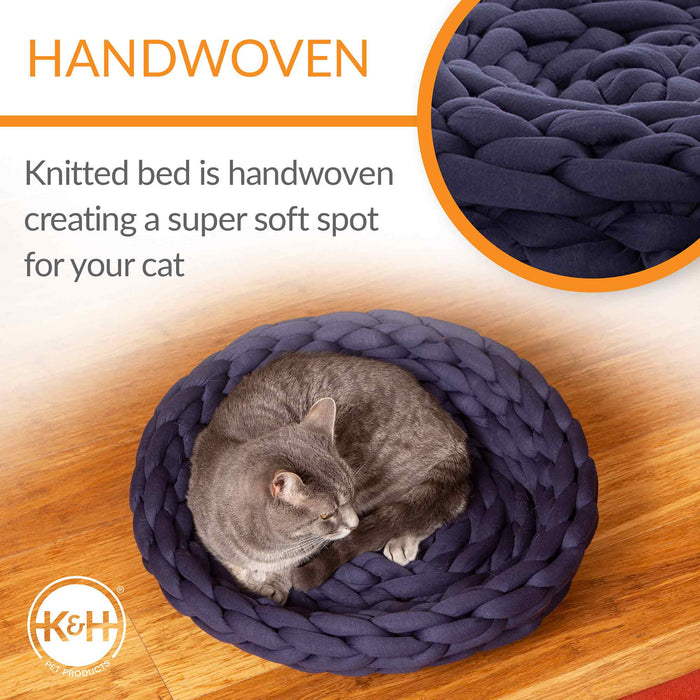 K&H Pet Products Knitted Pet Bed, 17" - PCG3 - Gray - 17" X 4" - 10