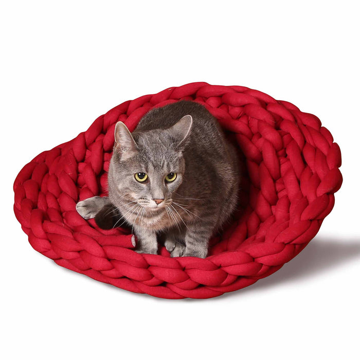 K&H Pet Products Knitted Pet Bed, 17" - PCG5 - Red - 17" X 4" - 13