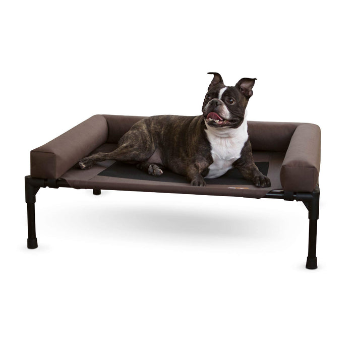 K&H Pet Products Original Bolster Pet Cot Elevated Pet Bed - PCGC - Chocolate/Black - Medium - 9