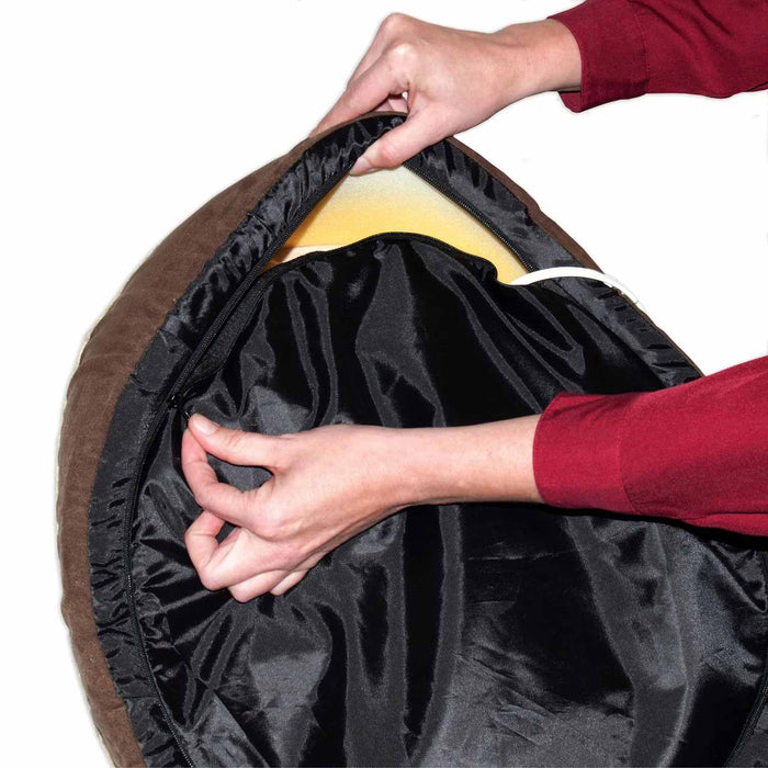 K&H Pet Products Thermo - Kitty Bed Indoor Heated Cat Bed – Safe, Energy Efficient & Washable - PCT7 - Mocha - Small - 16"D - 9