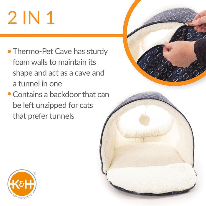 K&H Pet Products Thermo - Pet Cave Heated Cat Bed – Plush Cat Cave & Tunnel for Cats and Small Dogs - Jeffers - Home Goods & Gifts > Seasonal Holiday Decor