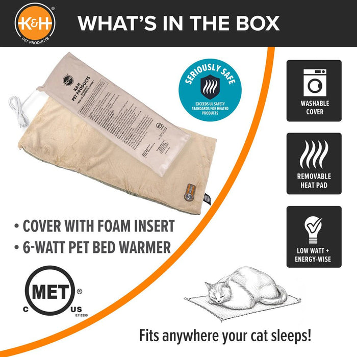 K&H Thermo - Kitty Mat Heated Cat Bed – Indoor Reversible Heated Cat Mat, Low - Wattage, Machine Washable, Cozy Nap Pad - Jeffers - Home Goods & Gifts > Seasonal Holiday Decor