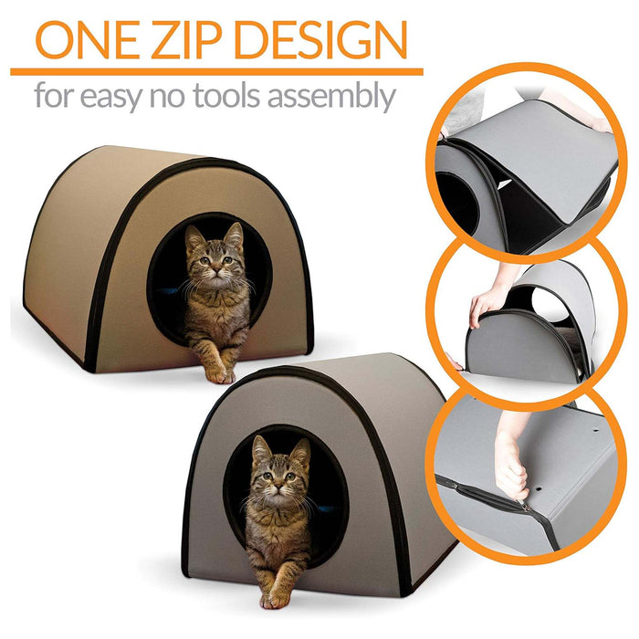 K&H Thermo Mod Heated Outdoor Cat House – Insulated, Waterproof Kitty Shelter for Feral & Outdoor Cats - Jeffers - Home Goods & Gifts > Seasonal Holiday Decor