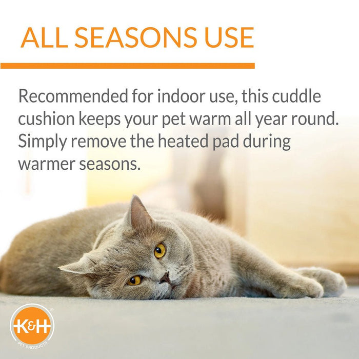 K&H Thermo - Pet Cuddle Cushion Heated Pet Bed – Indoor Heated Sofa - Style Bed for Cats & Small Dogs with Removable Cushion - Jeffers - Home Goods & Gifts > Seasonal Holiday Decor