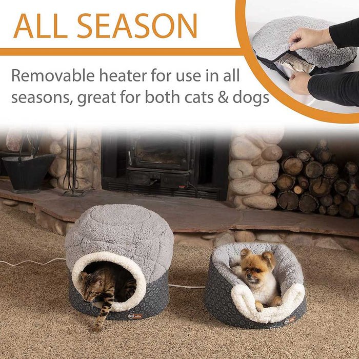 K&H Thermo - Pet Nest Heated Cat Bed – Soft Plush Indoor Cat Cave for Cats and Small Dogs, Machine Washable - Jeffers - Home Goods & Gifts > Seasonal Holiday Decor