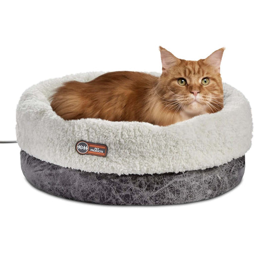 K&H Thermo - Snuggle Cup Bomber Heated Cat Bed – Plush, Indoor, Removable Heater, Machine Washable, Cozy Nesting Bed - Jeffers - Home Goods & Gifts > Seasonal Holiday Decor