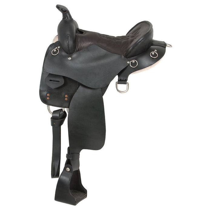 King Series Trekker Endurance Saddle with Horn - JTI5R - Black - 15" - 1