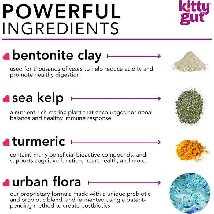 Kitty Gut 3 - in - 1 Pre + Pro + Postbiotic Supplement for Cats - MTT04 - 3.175 oz - 3