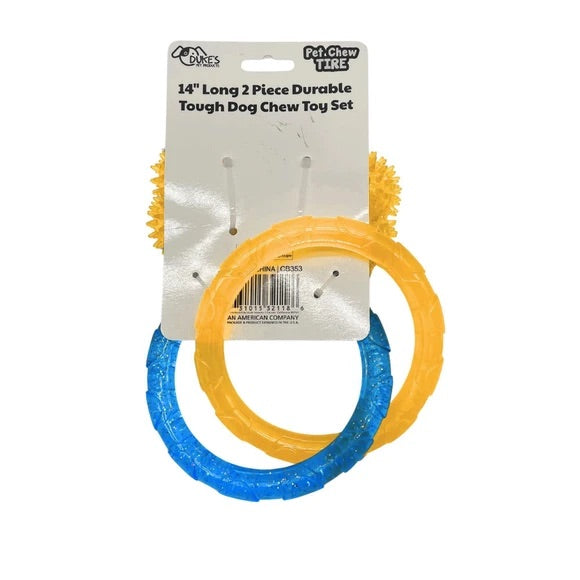2 Piece Durable Tough Dog Chew Toy Set  