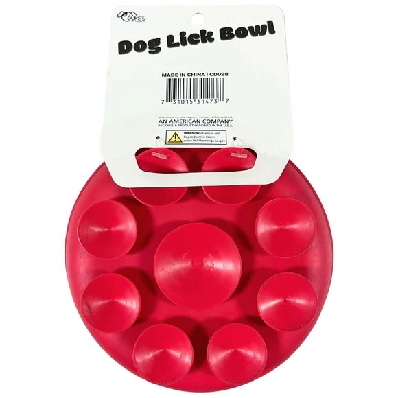 Silicone Dog Lick Bowl Slow Feeder with Suction Cups in Assorted Colors  