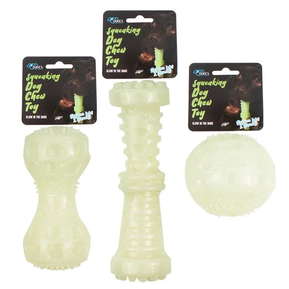 Glow in the Dark Squeaking Dog Chew Toy Assortment  