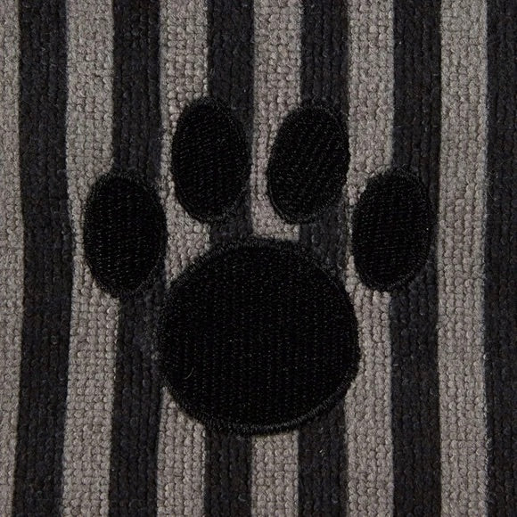 Bone Dry Pet Grooming Microfiber Towel in Black Stripe Embroidered Collection  