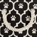 Bone Dry Polyester Round Pet Bin Size Small in Black with Lattice Paw Design  