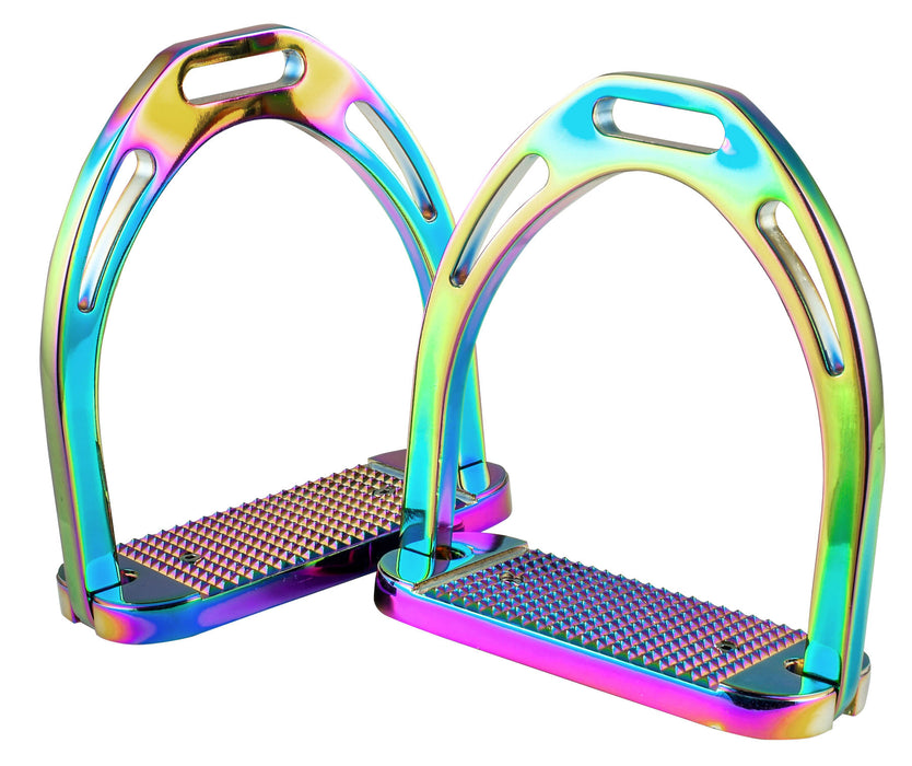 Weatherbeeta Korsteel Aluminum Stirrups, Pair - Rainbow  