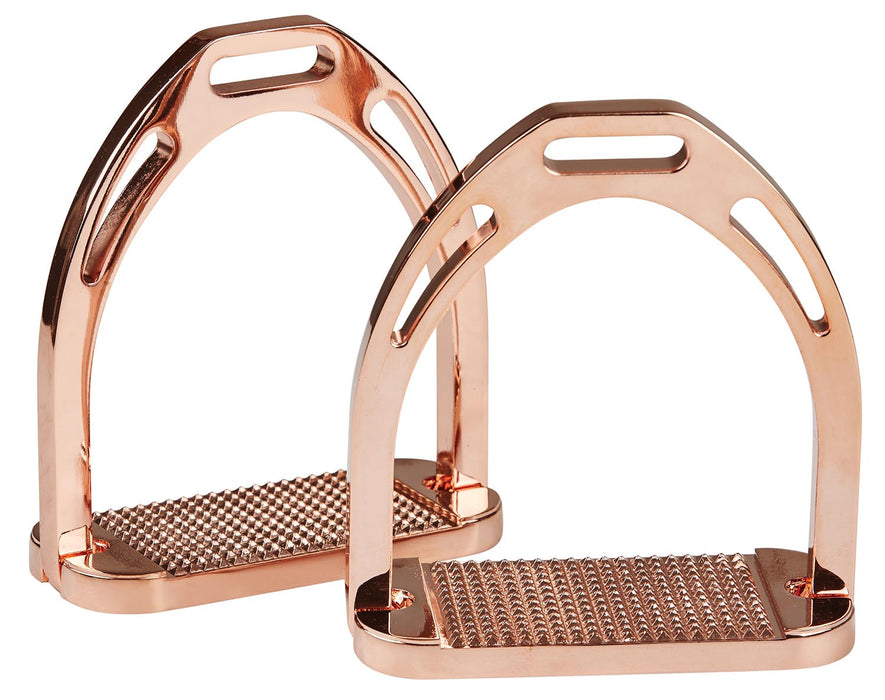 Weatherbeeta Korsteel Aluminum Stirrups, Pair - Rose Gold  