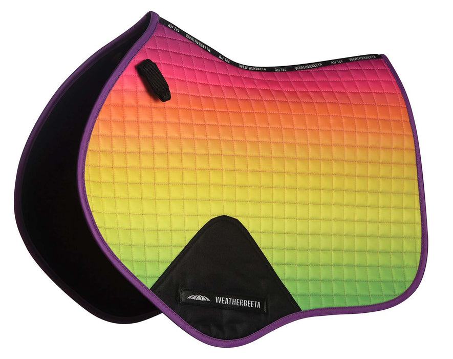 WeatherBeeta Prime Ombre Jump Shaped Saddle Pad - Rainbow Dream  