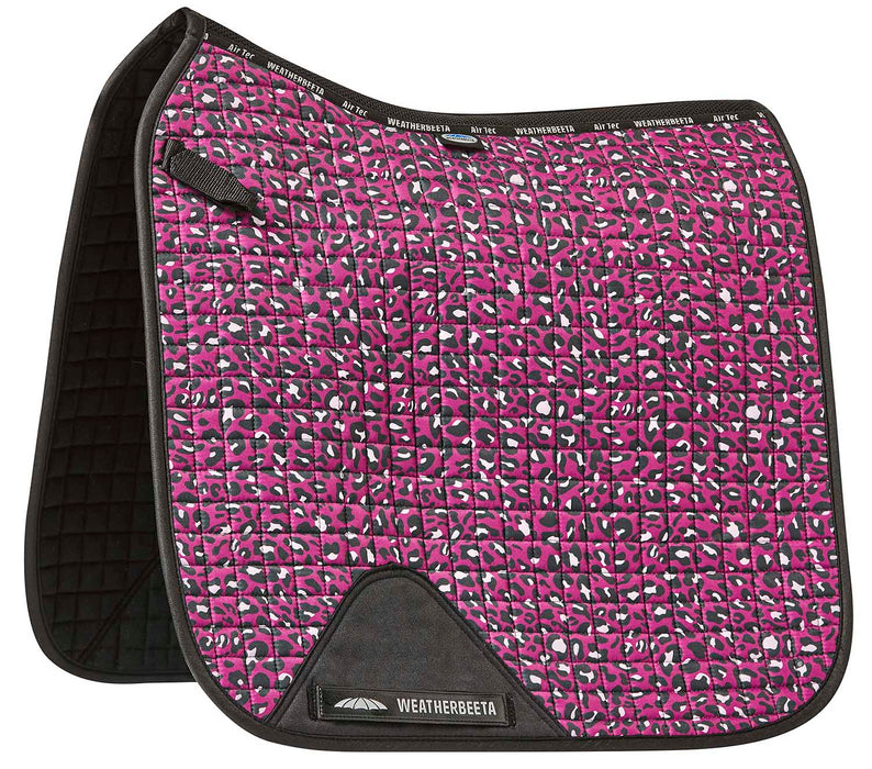 WeatherBeeta Prime Leopard Dressage Saddle Pad - Pink Leopard  