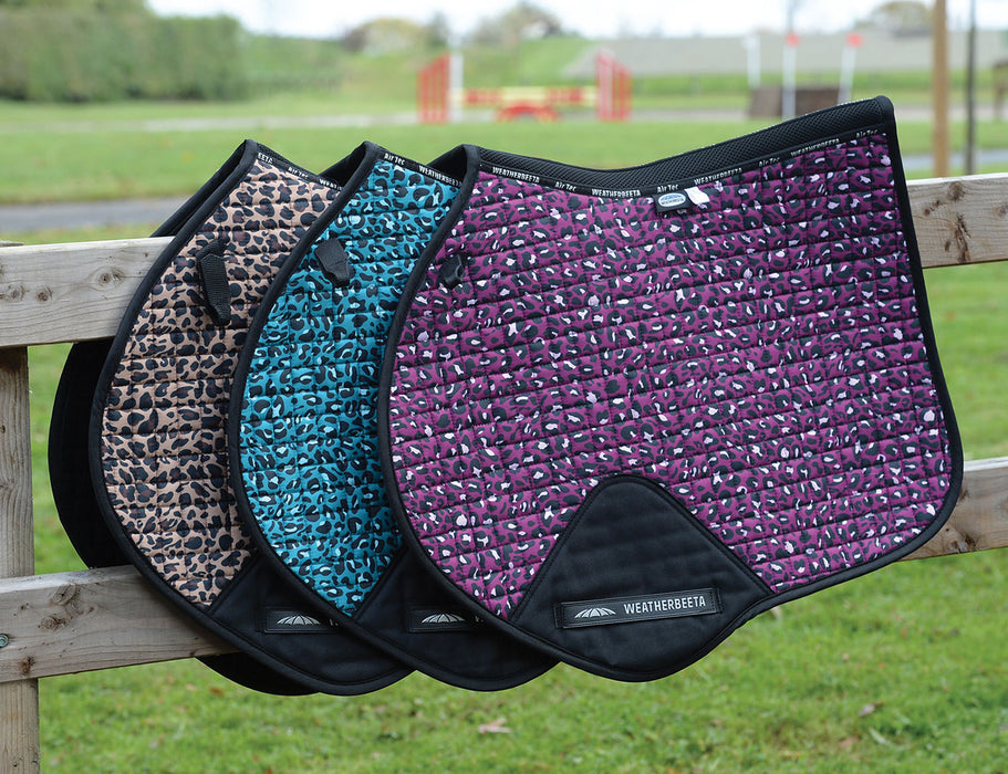 WeatherBeeta Prime Leopard Jump Shaped Saddle Pad - Pink Leopard  