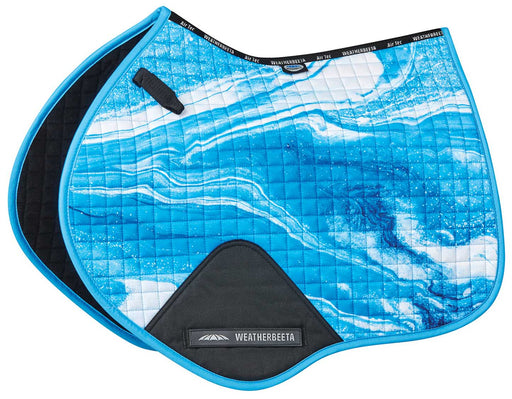 WeatherBeeta Prime Marble Jump Shaped Saddle Pad - Blue Swirl  