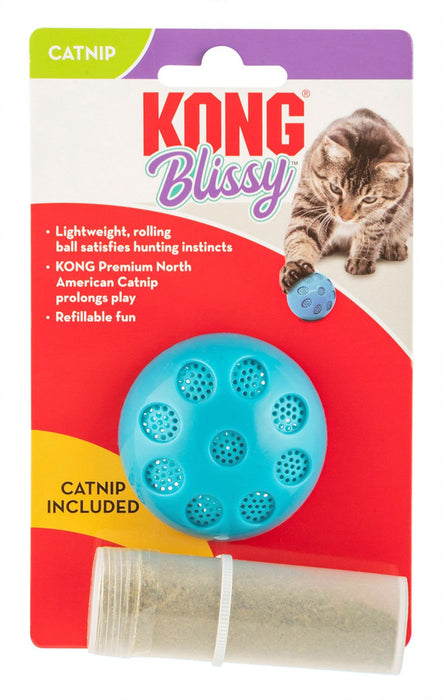 KONG Blissy Mesh Ball w/Catnip, Teal, Small - Jeffers - Cat Supplies > Cat Toys