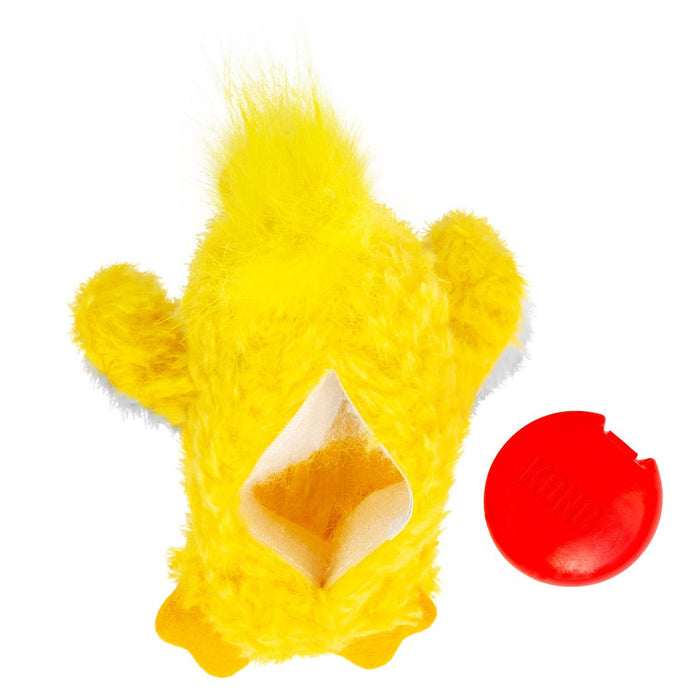 KONG Dr. Noyz X - Small Plush Dog Toys – Stuffing - Free, Soft Cuddle Toy with Removable and Extra Squeaker for Small Dogs - K9DQ - Duckie - XSmall - 1 ct - 3