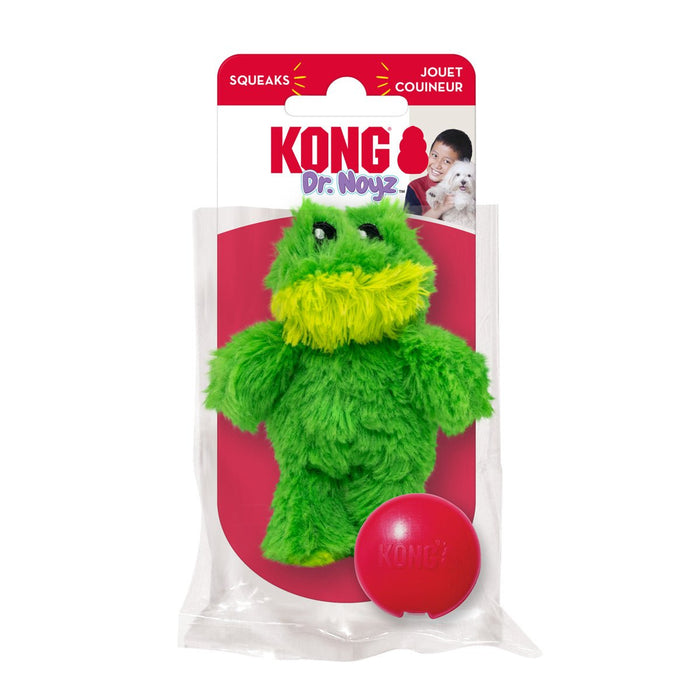 KONG Dr. Noyz X - Small Plush Dog Toys – Stuffing - Free, Soft Cuddle Toy with Removable and Extra Squeaker for Small Dogs - K9DR - Frog - XSmall - 1 ct - 13