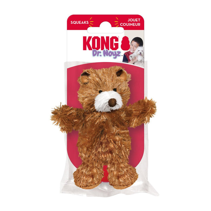 KONG Dr. Noyz X - Small Plush Dog Toys – Stuffing - Free, Soft Cuddle Toy with Removable and Extra Squeaker for Small Dogs - K9DS - Teddy Bear - XSmall - 1 ct - 20