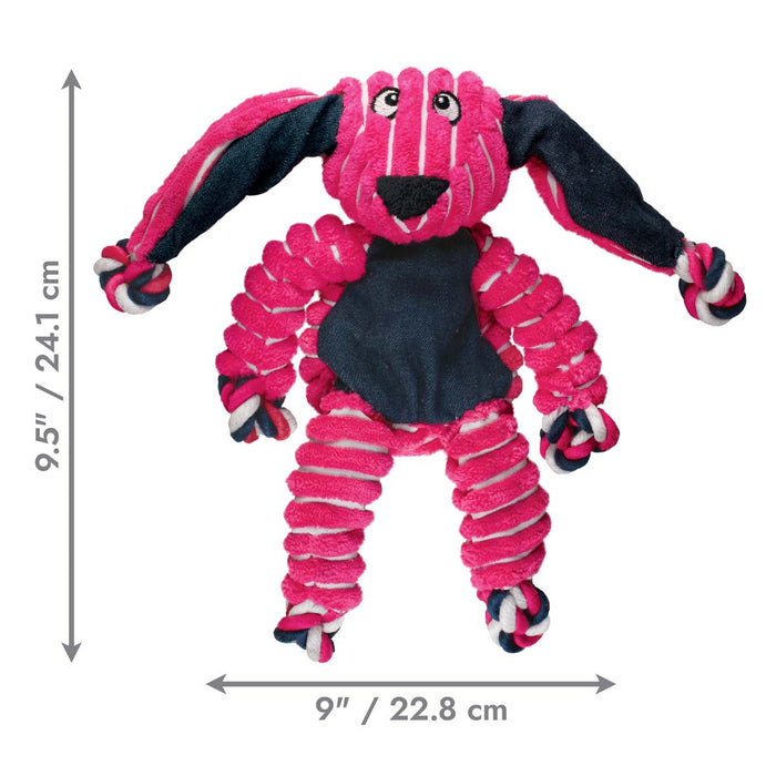 KONG Floppy Knots Plush Dog Toy with Internal Rope & Squeaker - K9AC4 - Bunny - Small/Medium - 1 ct - 25