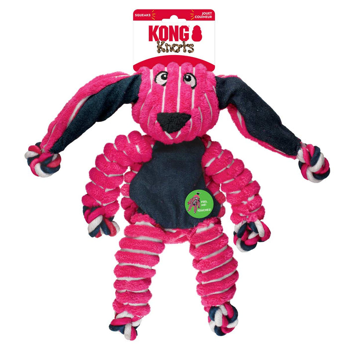KONG Floppy Knots Plush Dog Toy with Internal Rope & Squeaker - K9AC4 - Bunny - Small/Medium - 1 ct - 29