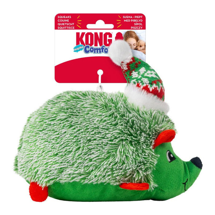 KONG Holiday Comfort Plus HedgeHug Dog Toy with Squeaker, Assorted Colors - K9AAM - Medium - Assorted - 1 ct - 4