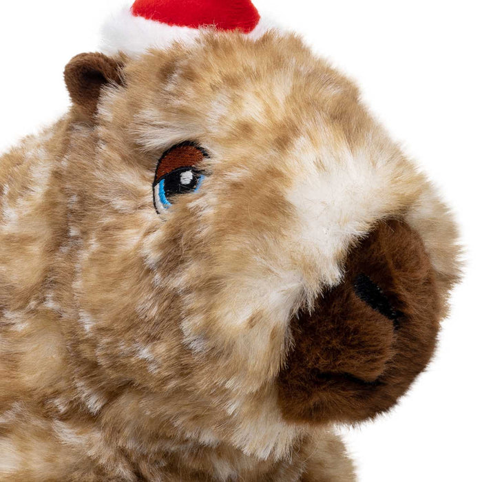 KONG Holiday Comfort Wuzzeez Capybara Plush Squeaker Dog Toy, Medium - K914Z - Brown - Medium - 4