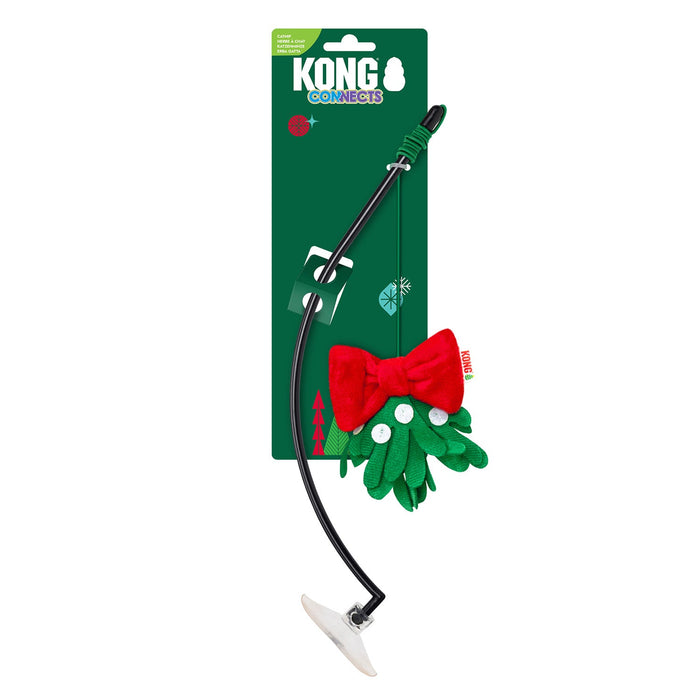 KONG Holiday Connects™ Window Mistletoe Cat Teaser Toy with Catnip - K913V - Red/Green - One Size - 2