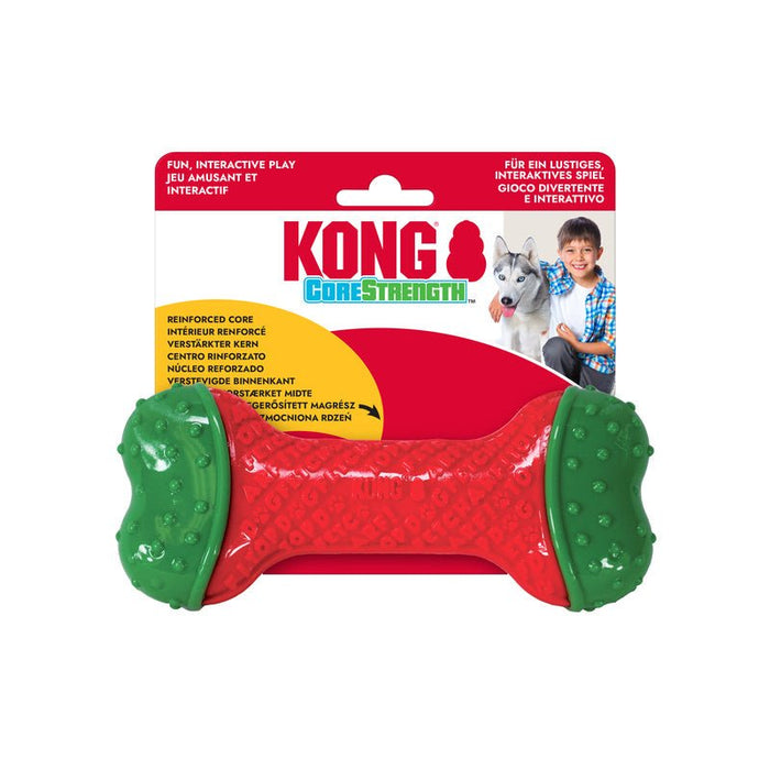 KONG Holiday CoreStrength™ Bone Chew Toy for Dogs - K9AAQ - Small/Medium - Red / Green - 1 ct - 1